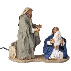 Nativity with baby in arms 24 cm moving for nativity scene