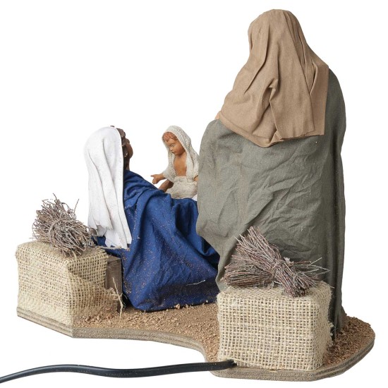 Nativity with baby in arms 24 cm moving for nativity scene