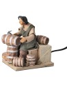 Hombre que arregla barriles serie 14 cm en movimiento para belén