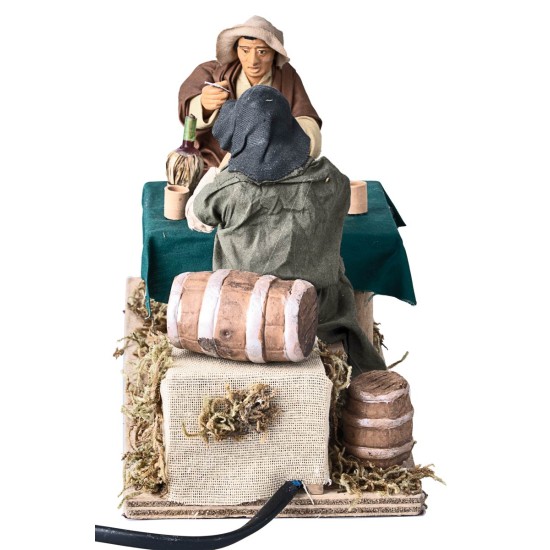 Pareja de jugadores de cartas en la mesa cm 14 en movimiento para