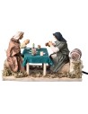 Pair of card players at the table cm 14 in motion for