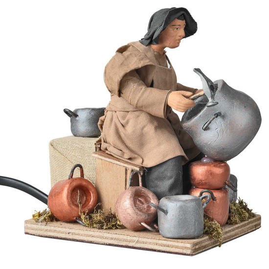 Pentolaio serie 14 cm in movimento per presepe Mondo Presepi