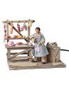 Delicatessen vendor with deli counter 12 cm in motion for nativity scene