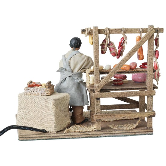 Salumiere con banchetto salumi 12 cm in movimento