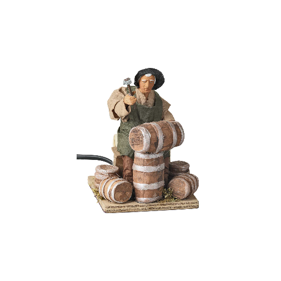 Hombre que arregla barriles serie 14 cm en movimiento