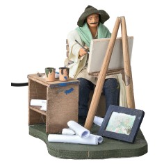 Pittore serie 12 cm in movimento per presepe Mondo Presepi