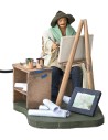 Pittore serie 12 cm in movimento per presepe Mondo Presepi