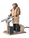 Blacksmith with fire effect 24 cm moving for nativity scene
