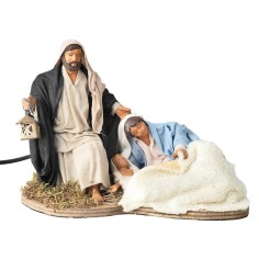 Natività sdraiata cm 14 in movimento per presepe Mondo Presepi