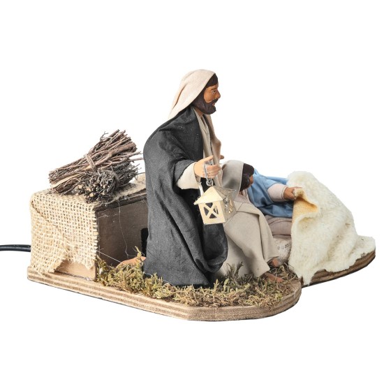 Reclining Nativity 14 cm in motion for Nativity Scene Mondo Presepi