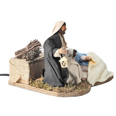 Natività sdraiata cm 14 in movimento per presepe Mondo Presepi