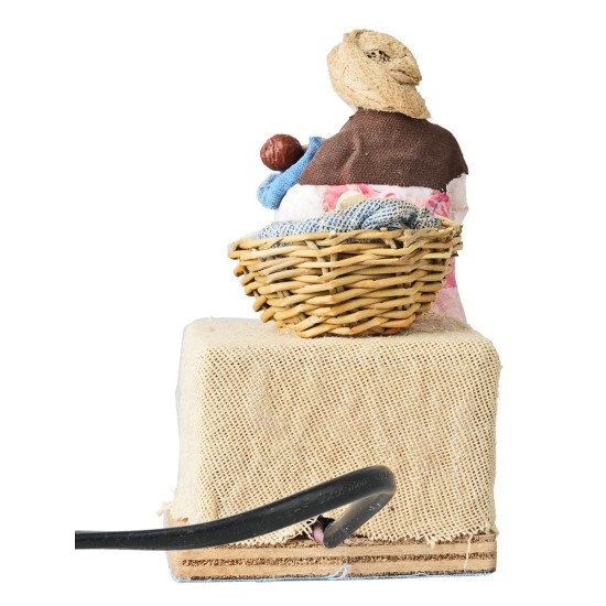 Mother cradling baby in arms 10 cm in motion for nativity scene