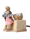 Mother cradling baby in arms 10 cm in motion for nativity scene