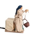 Woman lowering basket 12 cm in motion for Nativity Scene World