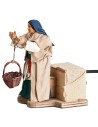 Woman lowering basket 12 cm in motion for Nativity Scene World