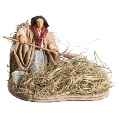 Contadina che spaglia 10 cm in movimento per presepe Mondo