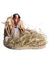 Contadina che spaglia 10 cm in movimento per presepe Mondo