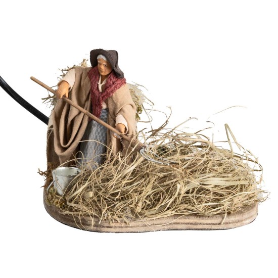 Peasant woman spreading 10 cm in motion for Mondo nativity scene