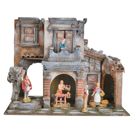 Burgo napolitano clásico cm 40x24x30 h para pesebre Mondo