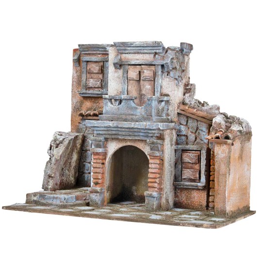 Classic Neapolitan village cm 40x24x30 h for Mondo nativity scene