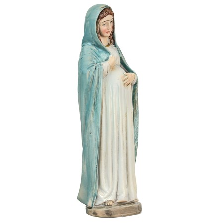 Pregnant Madonna with light robe 11 cm in resin for nativity scene