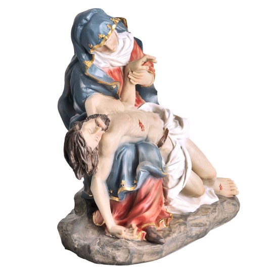 Pietà' 17.5 cm in resina per presepe Mondo Presepi