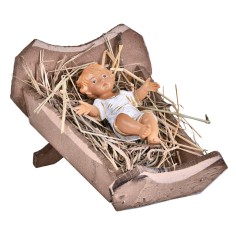 Wooden cradle with Child series 30 cm Fontanini 2