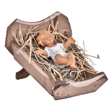 Culla in legno con Bambino serie 30 cm Fontanini per presepe