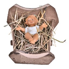 Culla in legno con Bambino serie 30 cm Fontanini per presepe