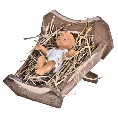 Wooden cradle with Child series 30 cm Fontanini