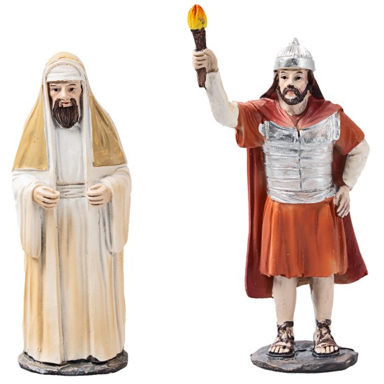 Judas Kiss 10 cm resin Easter statues for nativity scene