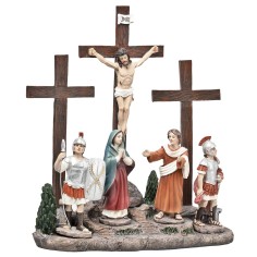 Crucifixión de Jesús 10 cm en resina estatuas pascuales 2