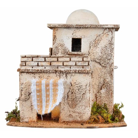 Arab house with terrace cm 21.5x17.5x21 h for nativity scene World