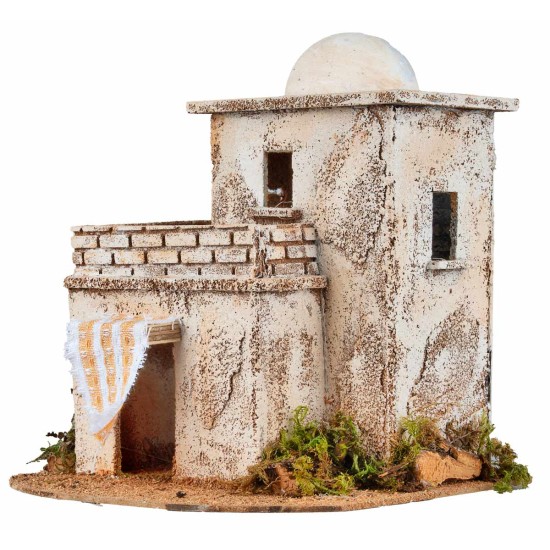 Casa araba con terrazzo cm 21.5x17.5x 21 h per presepe Mondo