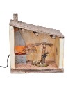 Blacksmith's shop with flickering embers cm 22x18x24 h for nativity scene
