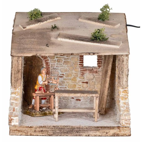 Carpenter's workshop cm 22x18x20.5 h for nativity scene Mondo Presepi