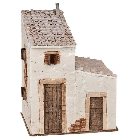 Cottage with double entrance cm 20x17x26 h for Mondo nativity scene