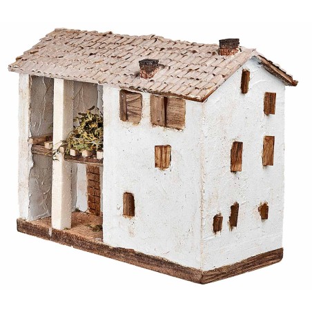 Cascina con fienile cm 35x15x27.5 h per presepe Mondo Presepi