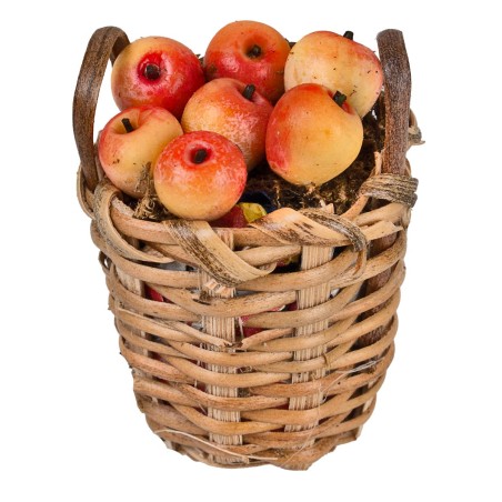Cesta de manzanas Ø3 cm para belén Mondo Presepi