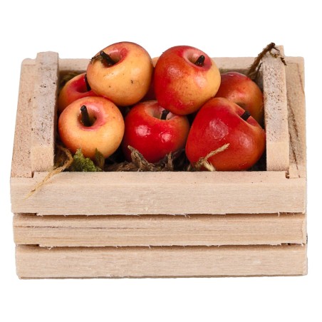 Cassetta con mele cm 3.5x2.5x2 h per presepe Mondo Presepi