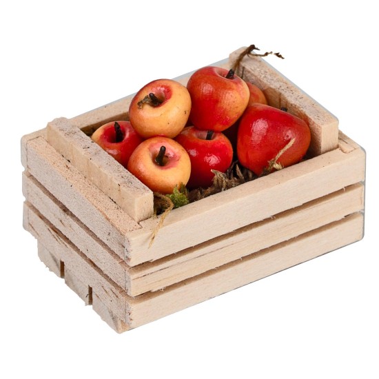 Caja con manzanas cm 3.5x2.5x2 h para belén Mondo Presepi