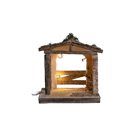Cabaña para Natividad cm 22x18x22.5 h para belén Mundo Pesebres