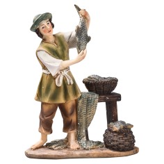 copy of Farmer Woman in resin feeding the chickens for nativity scene