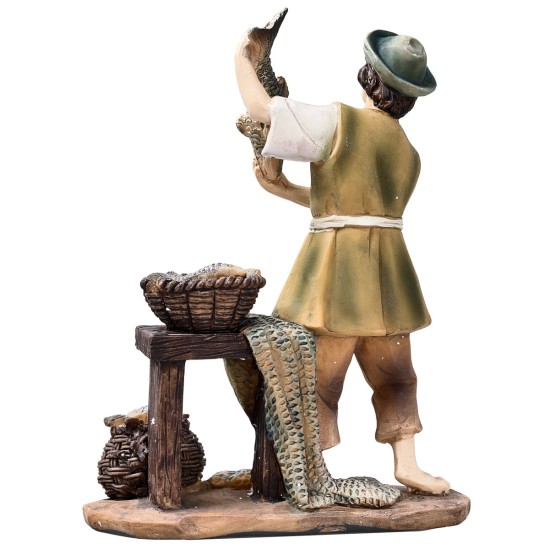 copy of Contadina in resina che ciba le galline per presepe