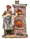 Resin baker with wood-fired oven for nativity scene Mondo Presepi