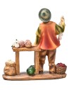 Ortolano con banchetto verdura in resina 10 cm