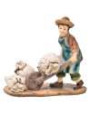 Miller in painted resin with wheelbarrow series 10 cm