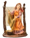 Woman hanging clothes in resin 10 cm for Mondo Nativity scene