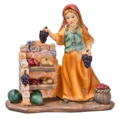 Fruit vendor in resin 10 cm for Mondo Presepi nativity scene