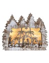 Pesebre de madera iluminado cm 26x5.5x21 h